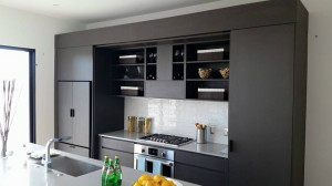 Gaylord - High Gloss White / Folkstone Grey Textured Laminate