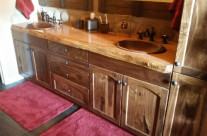 Elder Vanity – Natural Walnut / Live Edge Wood Slab Counter Top